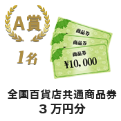 A賞 全国百貨店共通商品券3万円分 1名